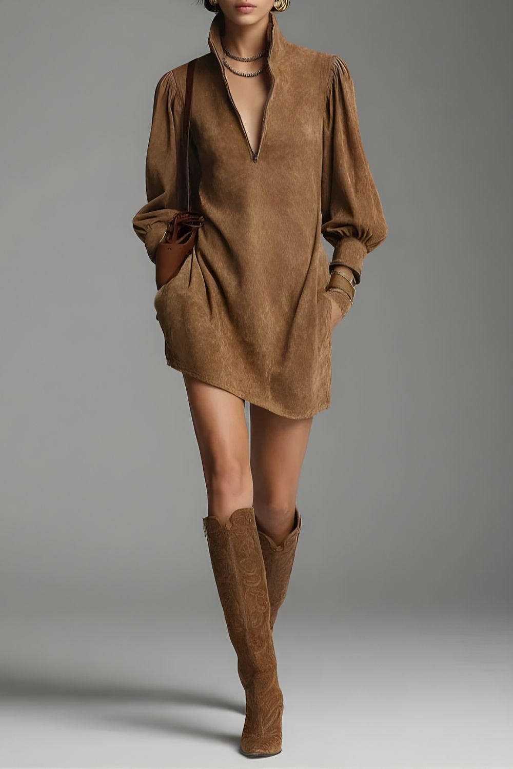 Valmira – Suede vintage charm – Mini dress-10432669221207-ZARA MAE LONDON