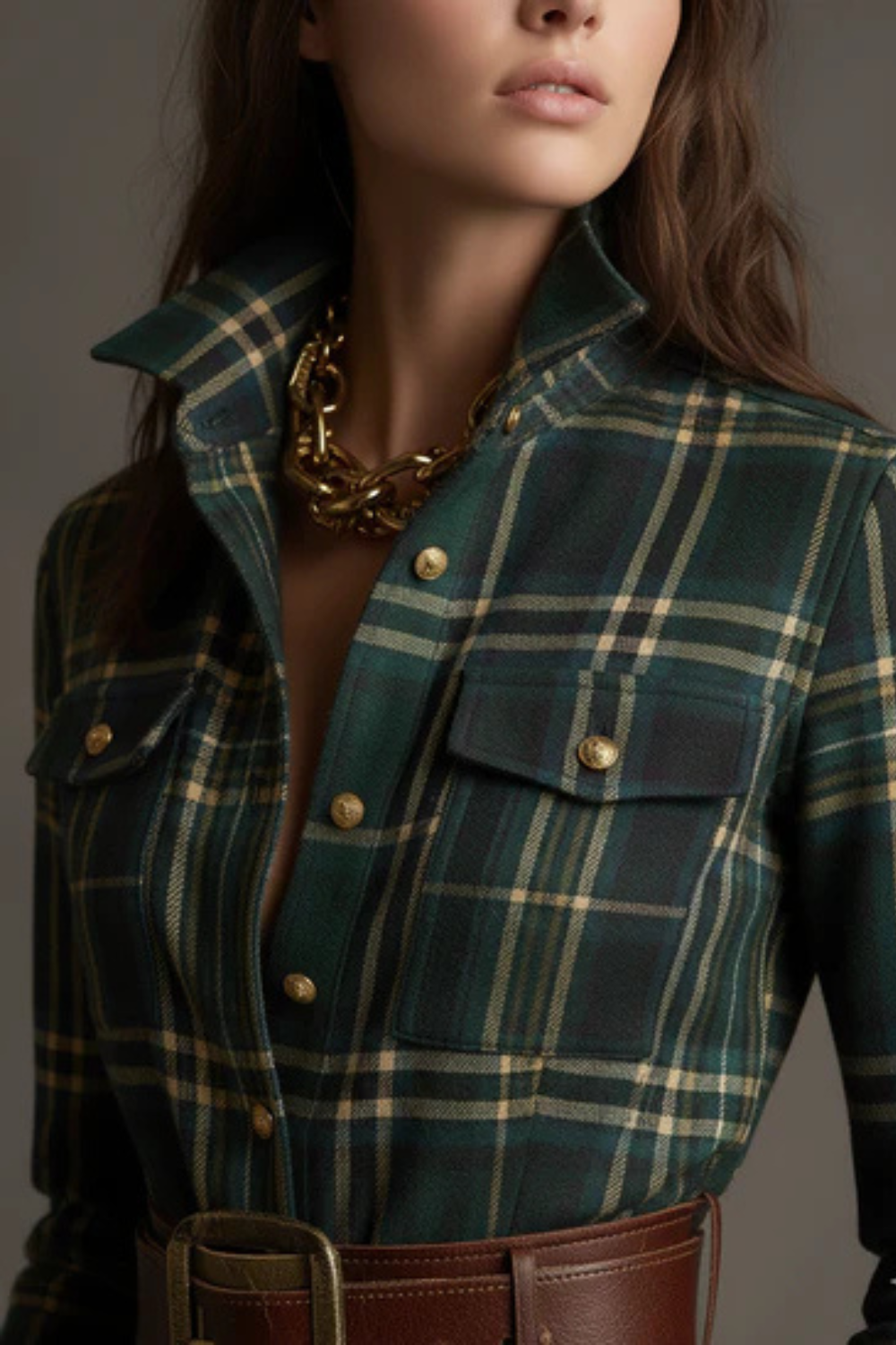 Velerine – Highland charm – Plaid maxi shirt dress-10426336379223-ZARA MAE LONDON