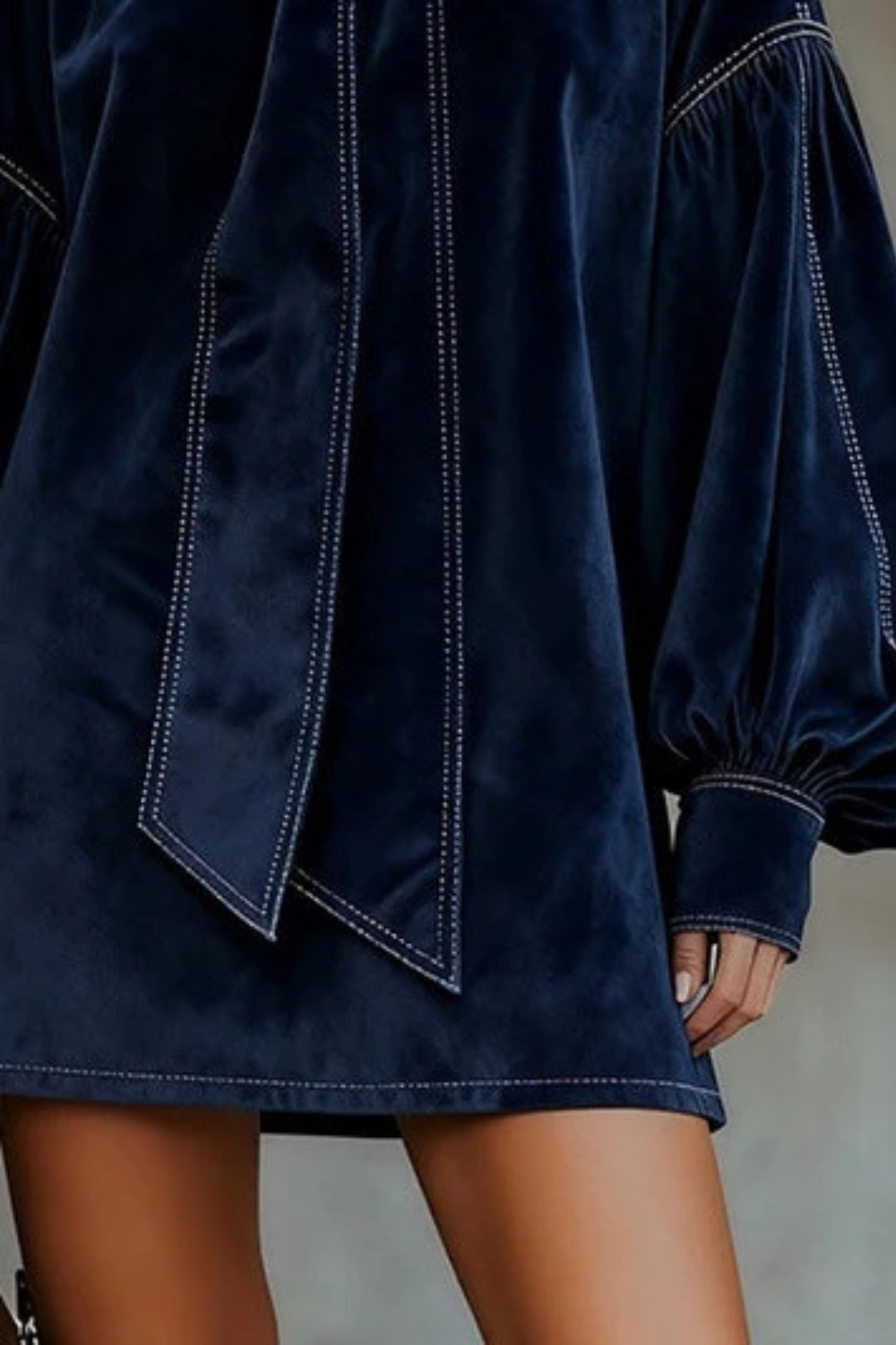 Velourine – Bow neck elegance – Mini dress-10428391620951-ZARA MAE LONDON