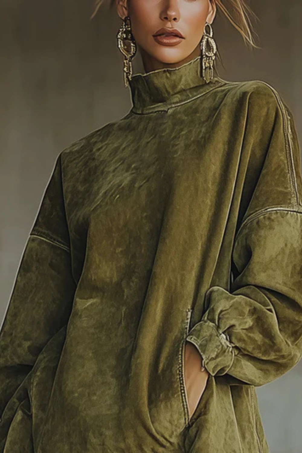 Viretta – Suede fringe detail – Turtleneck mini dress-10426336411991-ZARA MAE LONDON