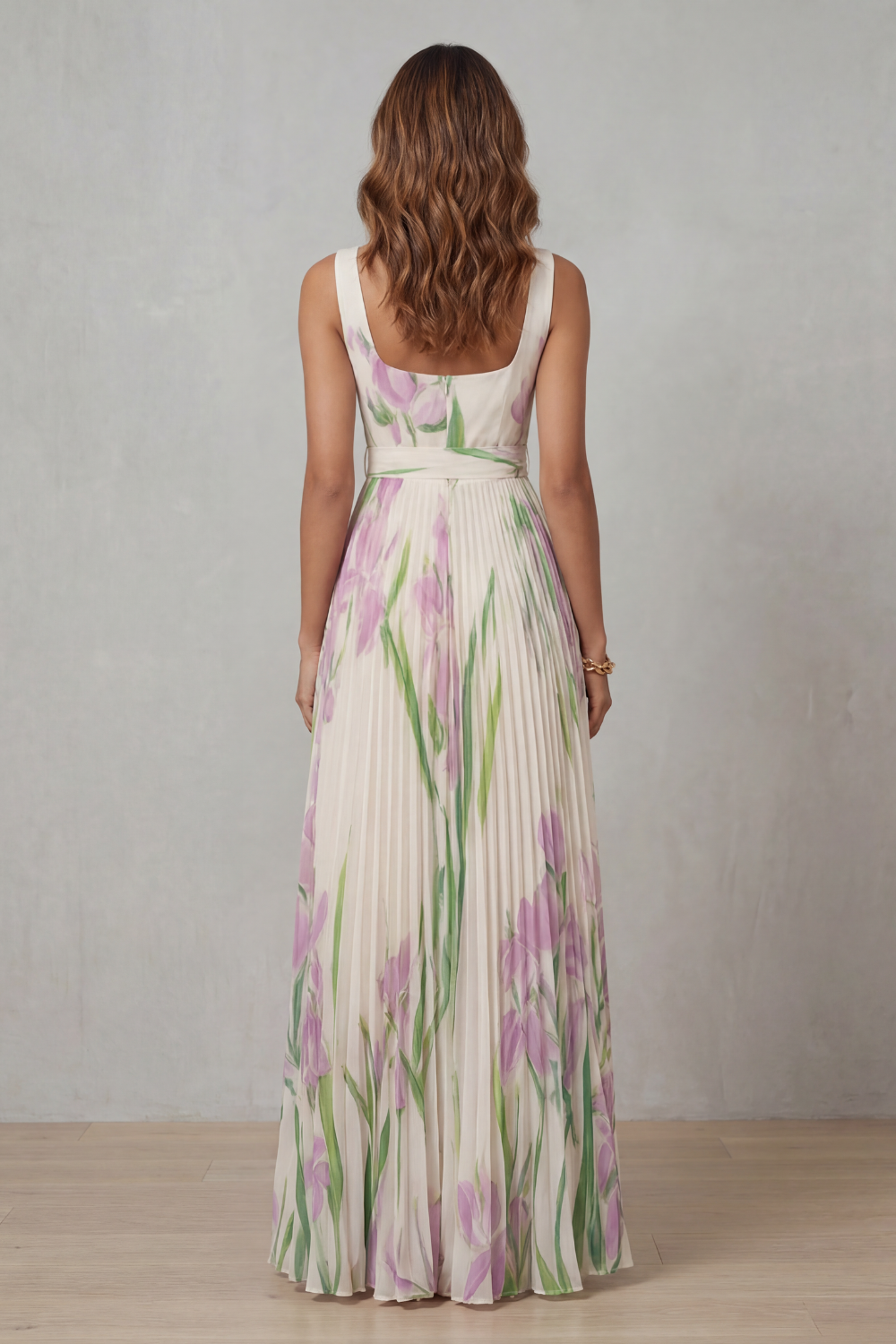 Vivienna – Watercolour floral – Pleated maxi dress-10490755514711-ZARA MAE LONDON