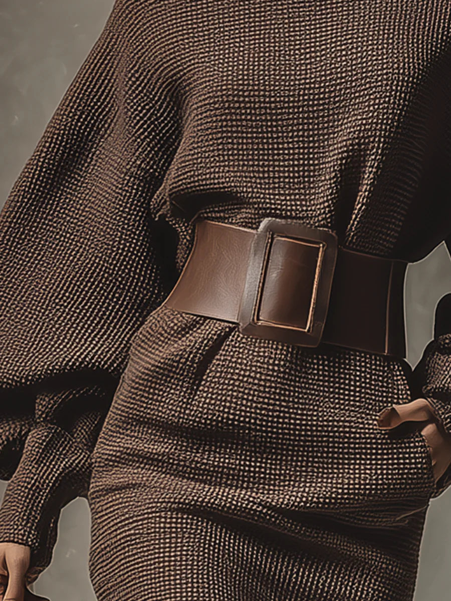 Aderisse – Structured knit fit – Belted mini dress (Belt included)-10434852127063-ZARA MAE LONDON