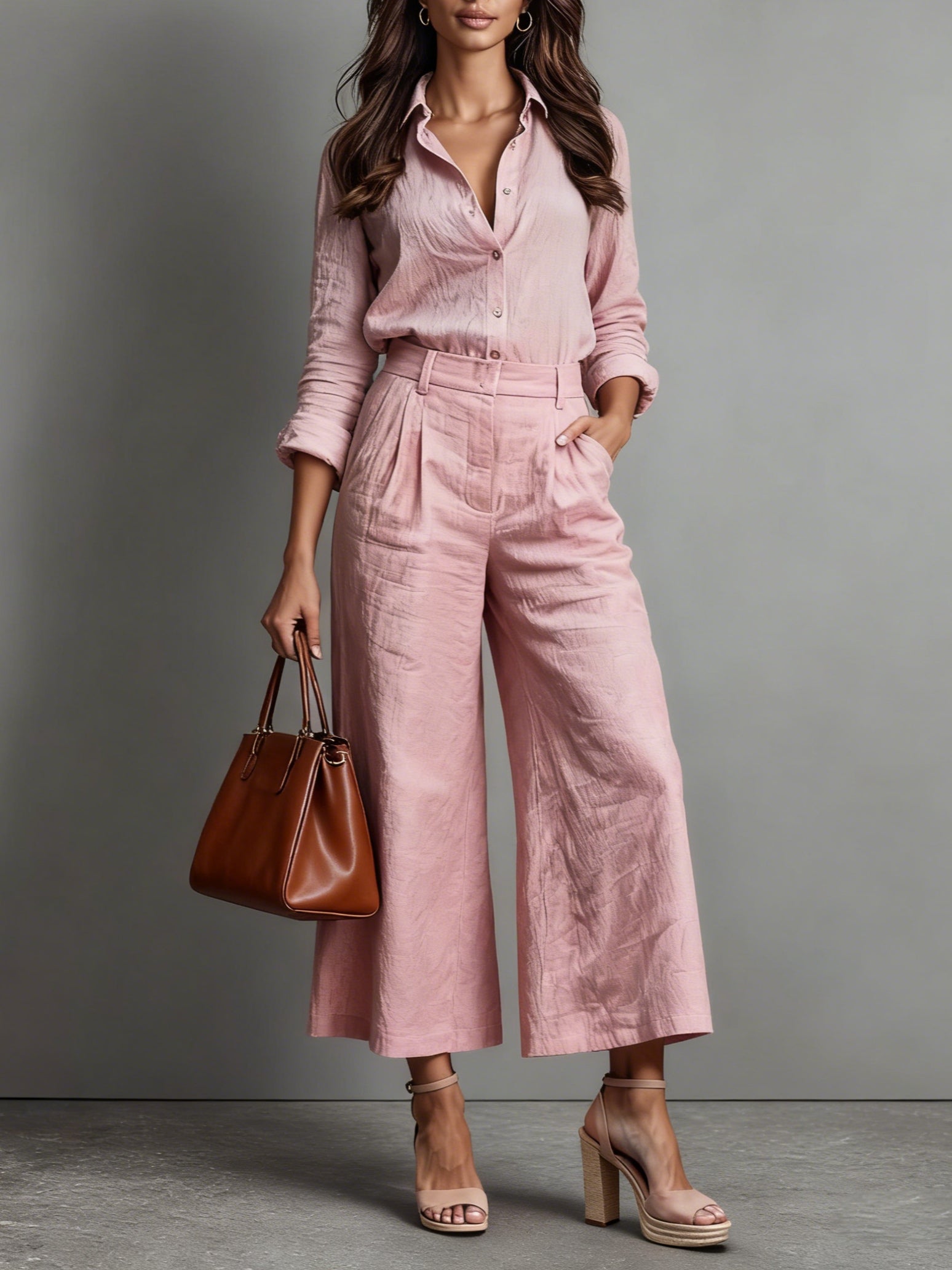 Elavine – Soft linen finish – Wide-leg co-ord set-10434811953495-ZARA MAE LONDON