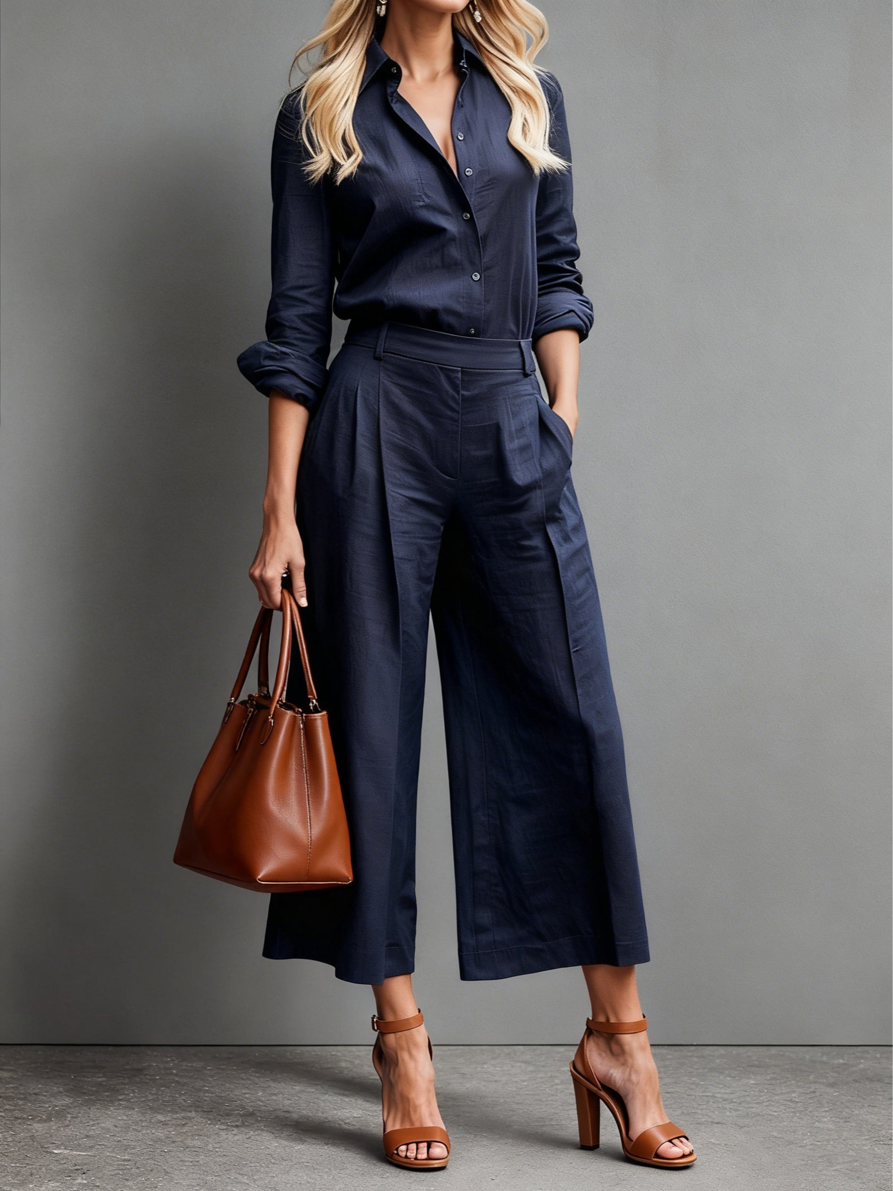 Elavine – Soft linen finish – Wide-leg co-ord set-10434811953495-ZARA MAE LONDON