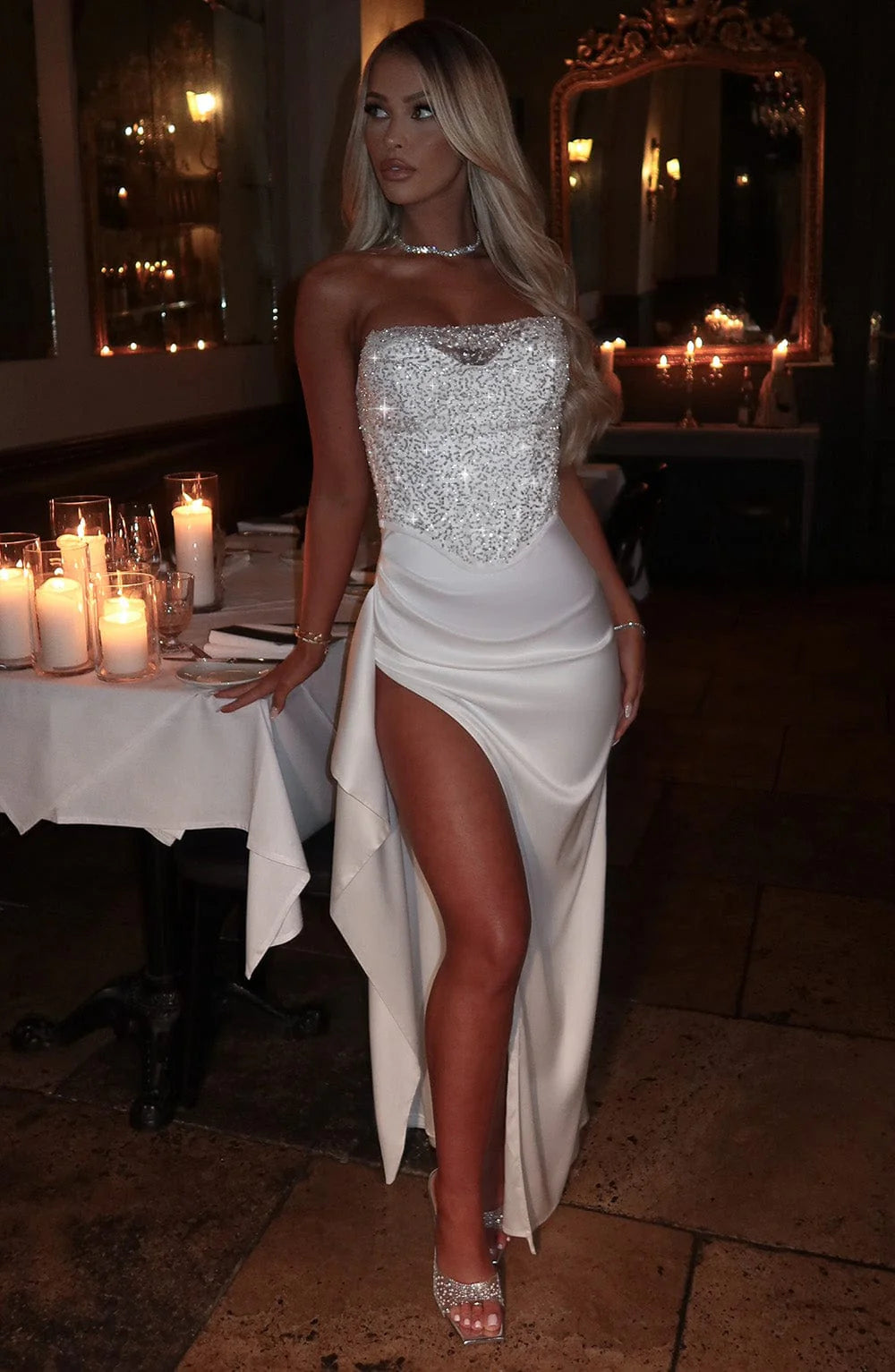 Emrielle – Beaded corset shine – Strapless maxi dress-10417528766807-ZARA MAE LONDON