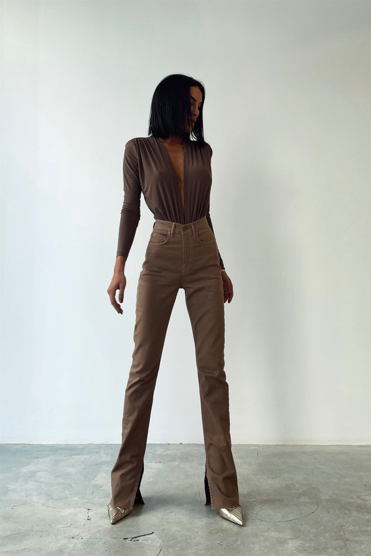 High Waist Brown Jeans-10427395801431-ZARA MAE LONDON