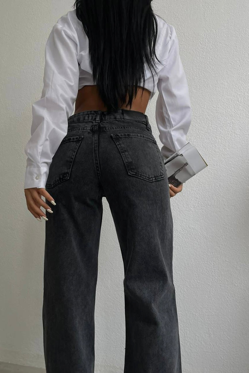 Cross Button Straight Jeans-10427394326871-ZARA MAE LONDON