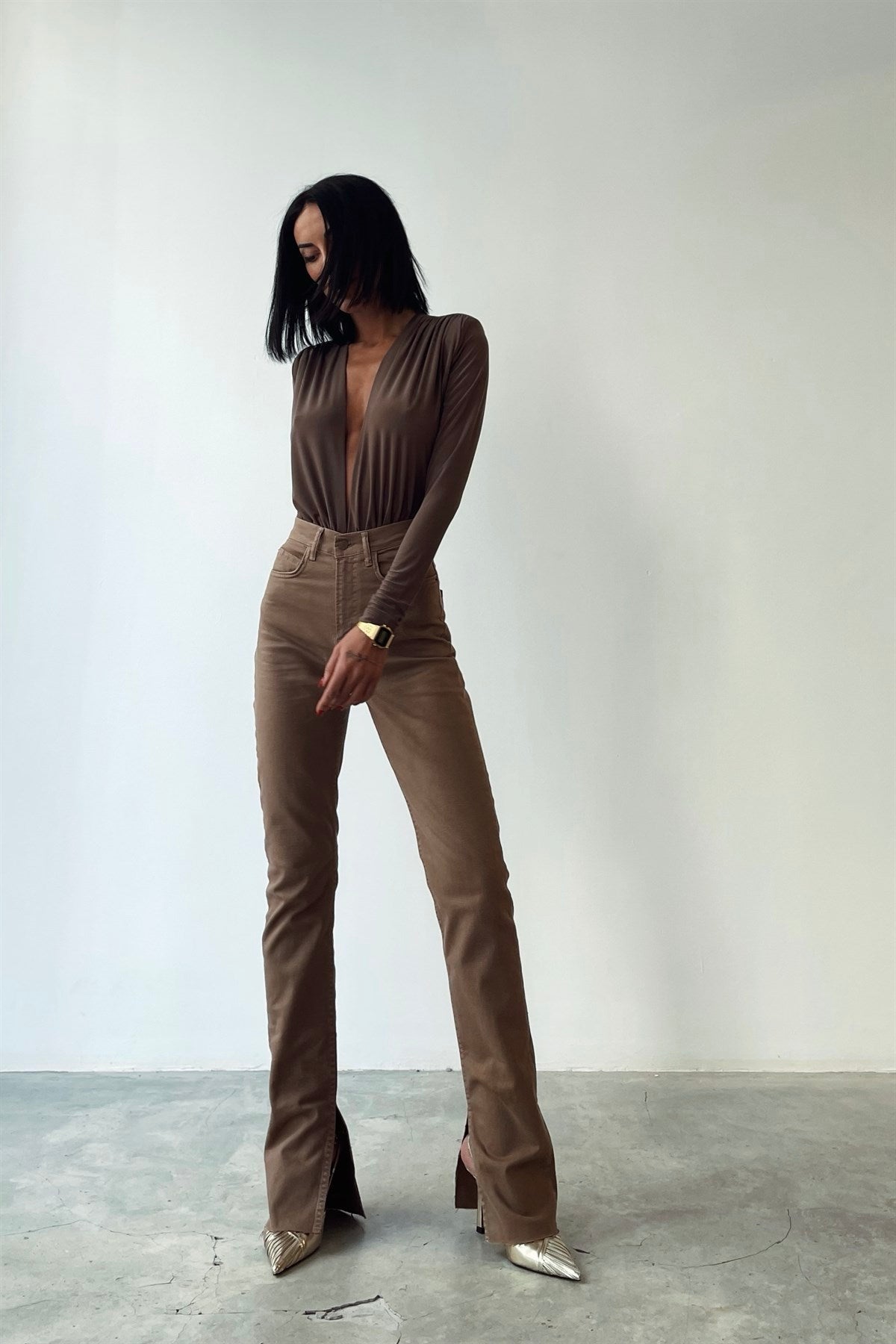 High Waist Brown Jeans-10427395801431-ZARA MAE LONDON
