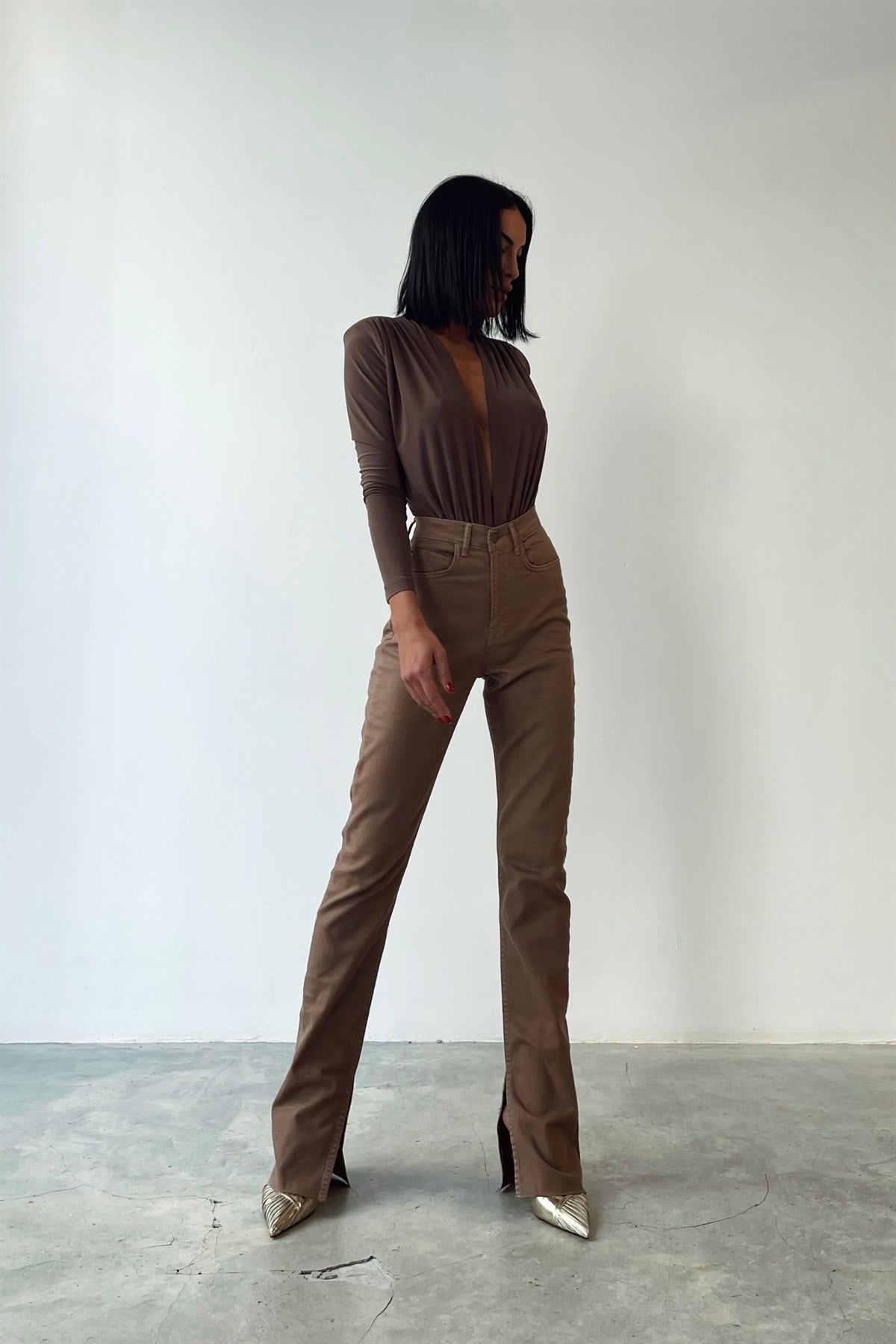 High Waist Brown Jeans-10427395801431-ZARA MAE LONDON