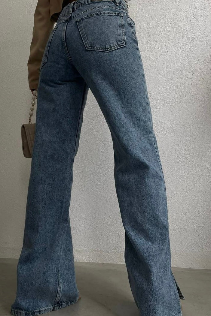 Cross Button Straight Jeans-10427394326871-ZARA MAE LONDON